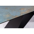 Стол обеденный SIGNAL WESTIN Ceramic Ossido Verde бирюзовый/черный мат 160-240/90